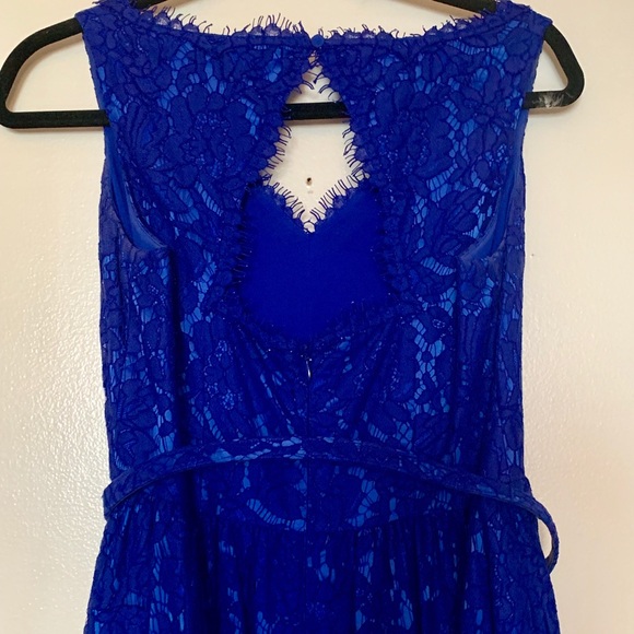 Eliza J Fit and Flare Lace Dress- Royal Blue - Picture 5 of 7